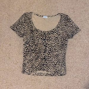 Brandy Melville Cheetah Print Button Up Top